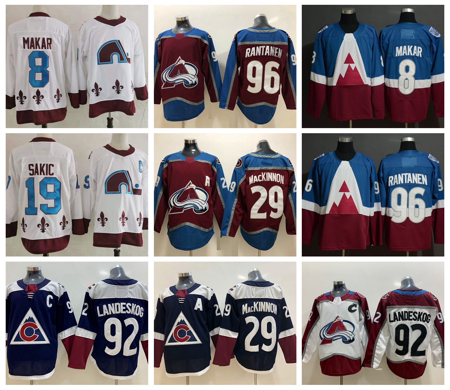 

2021 Colorado Avalanche Hockey Jerseys Mens Nathan MacKinnon Jersey Gabriel Landeskog Philipp Grubauer Mikko Rantanen Cale Makar Samuel Girard Stitched, Blue