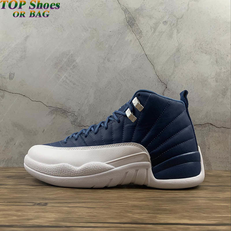 

12 Indigo Stone Blue Legend-Blue basketball shoes Jumpman 12s high quality Men sports sneakers 130690-404 with box, #1
