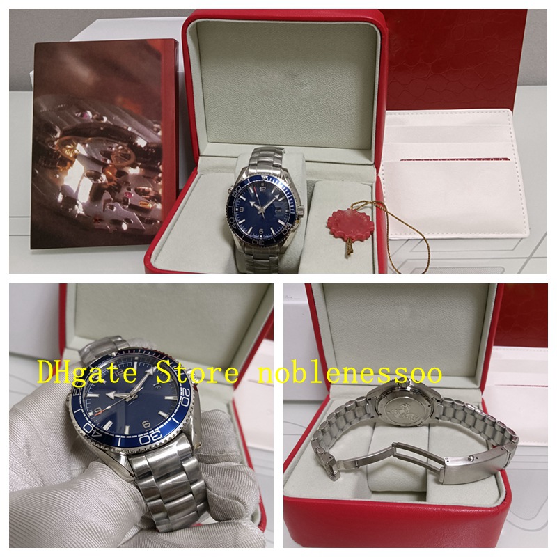

With Original Box Mens Professional Watch Men's 42mm 600M Blue Dial Stainless Steel Bracelet Asia 2813 Movement Automatic Mechanical Watches, 01