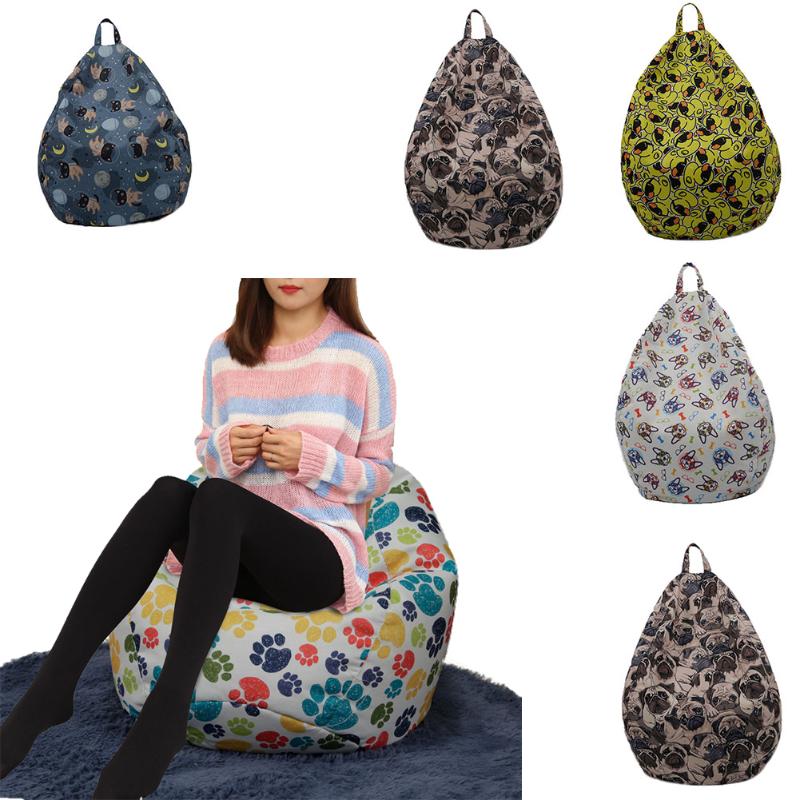 

Bean Bag Covers (No Filler) Ultra Soft Cartoon Animal Print Beanbag Chair Cover Stuffed Toys Dolls Storage Bags