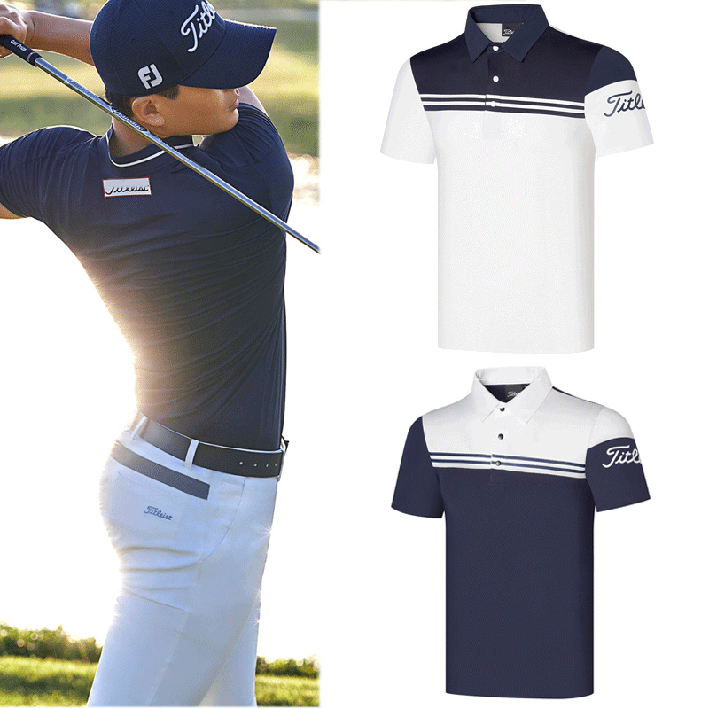 

GOLF Clothing Men's Short-sleeved T-shirt Spring and Summer Outdoor Sports Jersey Polo Shirt Quick-drying Breathable Comfortable, Black;blue