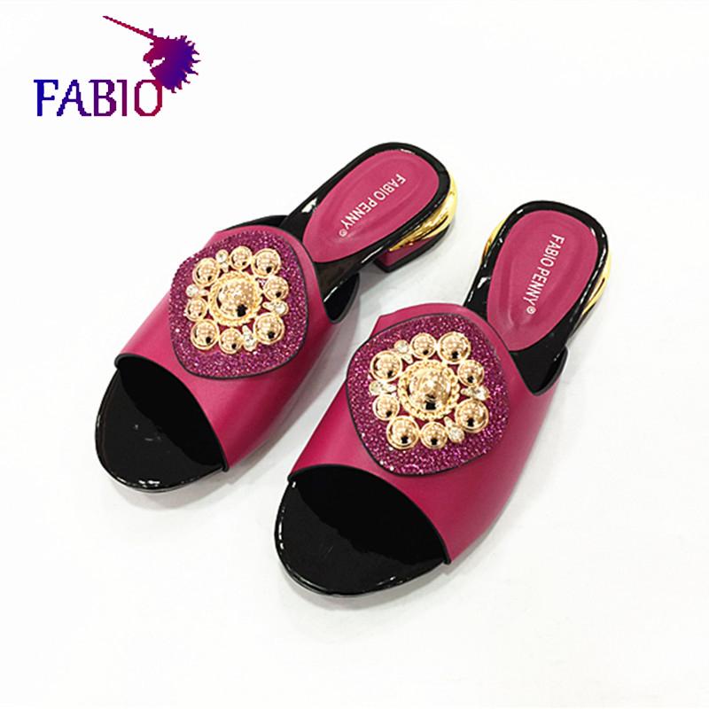 

Slippers Fashionable Casual Metallic Diamond For Ladies, Black