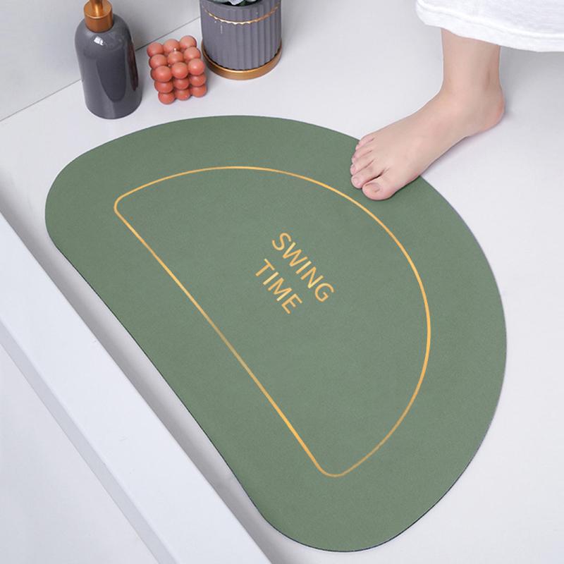 

Carpets Bath Mat Bathroom Carpet Water Absorption Non-slip Modern Simple Floor Mats Quick Drying Door Washable Rug Toilet, Green