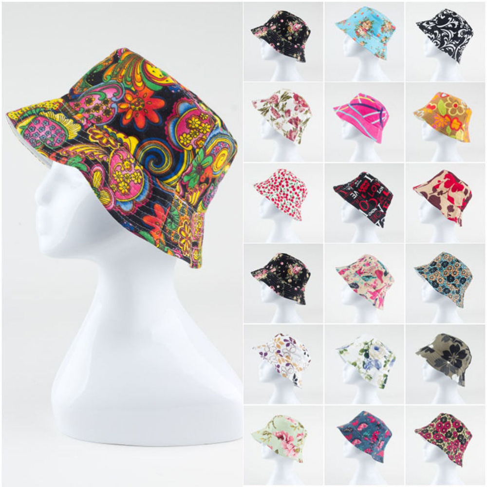 

1pcs Brand Spring Women Hat Cap Men Bucket Hat Flat Ladies Sun Hat Male Floral Female Summer Hip Hop Panama Cap