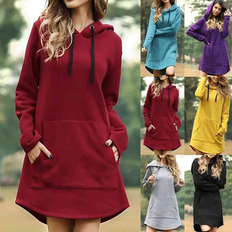 

2021 new large loose solid color long sleeve Hoodie women' wear, Yellow