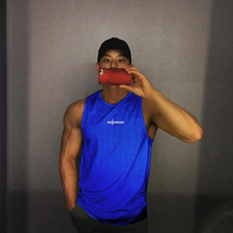 

brand fitness casual fashion workout mens mesh tank men musculation clothing bodybuilding singlets sleeveless quick dry vest, White;black