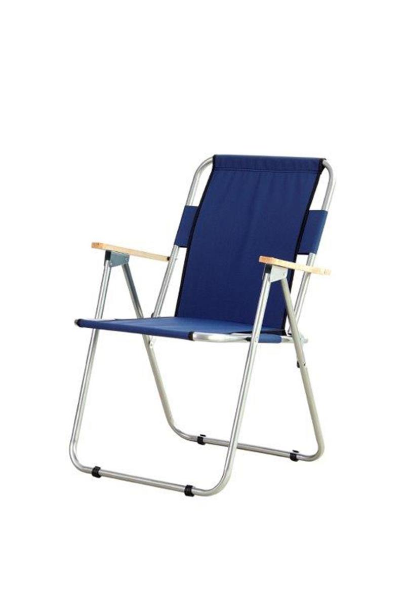 

Camp Furniture Byeren Wood Sleeve Folding Beach Sea Picnic Camping Chair Navy Blue