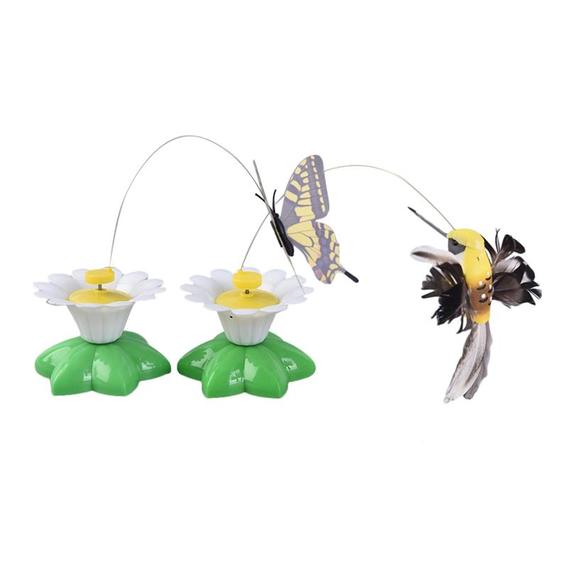 

Pet Cat Kitten Play Toy Electric Rotating Butterfly Steel Wire Teaser Toys