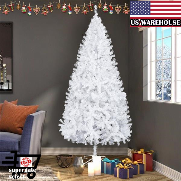 

USA Stock 7FT Iron Leg White Christmas Tree with 950 Branches