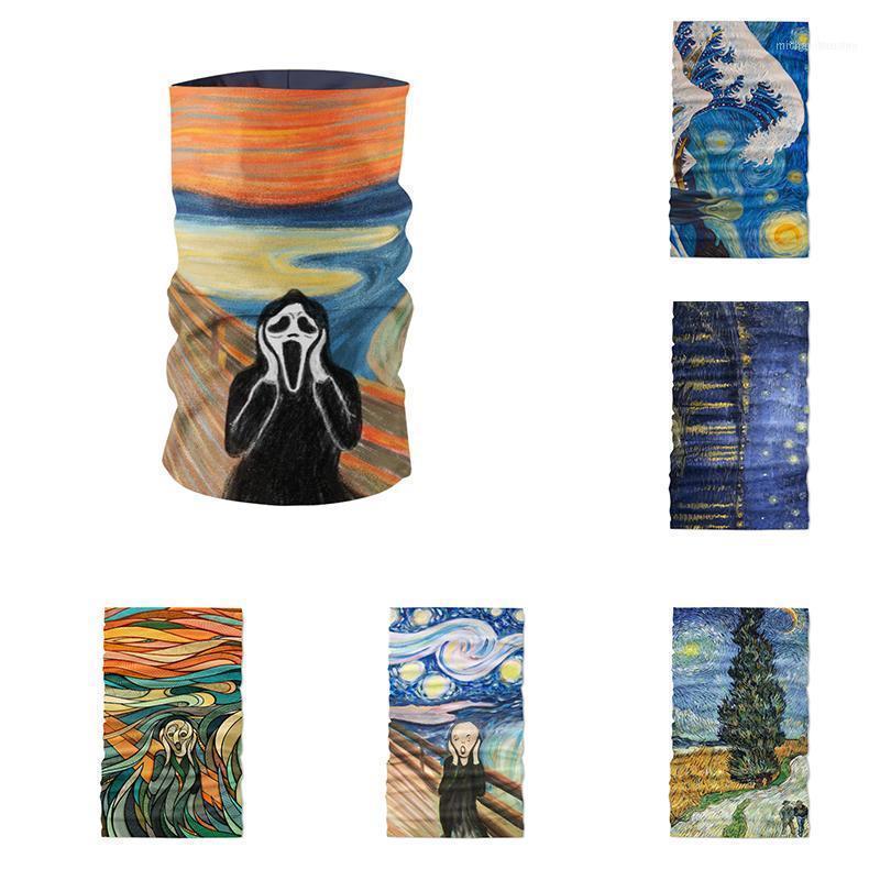 

Oil-Painting Bandana Cycling Scarf Dustproof Neck Gaiters Tube Hiking Scarves Sports Bandanas Mouth Protection Scarf1