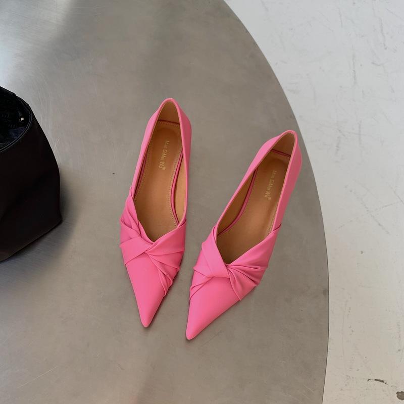 

Dress Shoes Comfortable Lady Pumps High Quality Genuine Leather Mixed Colors Elegant Pointed Toe Shallow, Beige