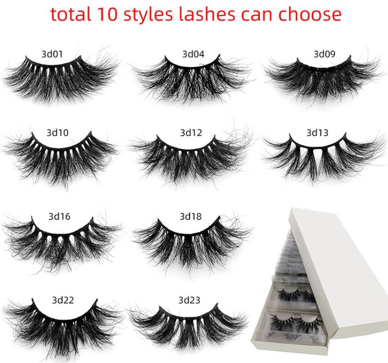 

5D 25MM Mink Eyelashes Siberian Fur lashes Sexy Custom Private Label long fluffy Eyelash Soft Natural 3D Extension .