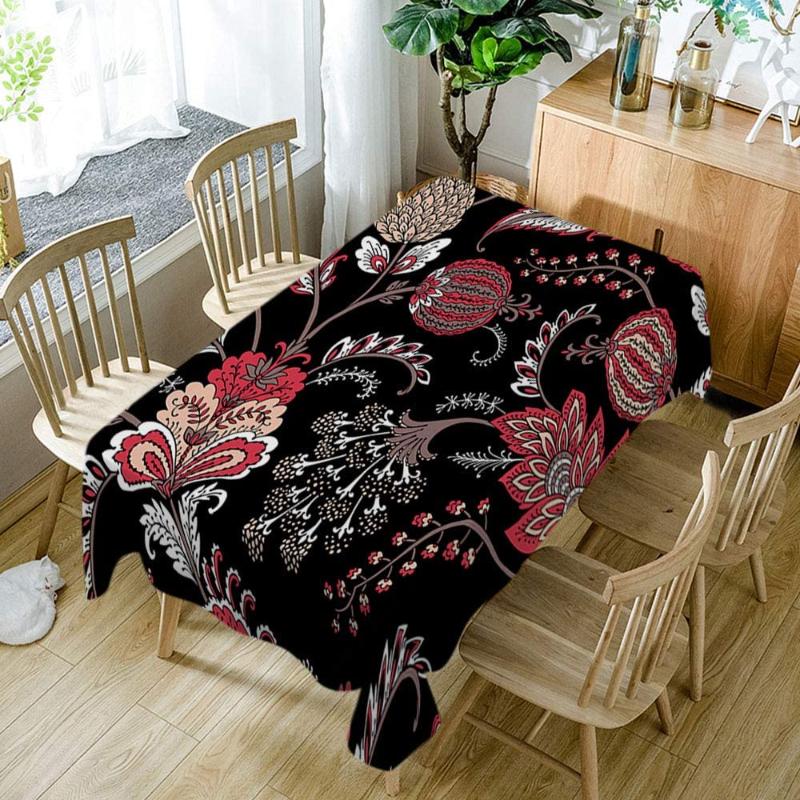 

Paisley Home Vintage Fantasy Flower Bohemian Floral Leaves Tablecloth Decorative Table Cloth