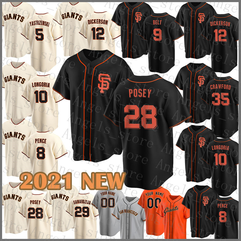

San Francisco Custom Giants Baseball Jersey 28 Buster Posey 22 Will Clark 35 Brandon Crawford 48 Aaron Sanchez 10 Evan Longoria Dickerson, Custom(juren