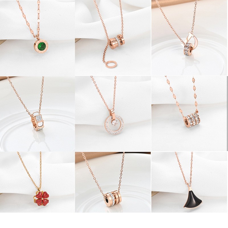 

Luxury Design Rose Gold Stainless Steel Clover Pendant Necklace Womens Gift Jewelry