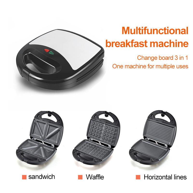 

Sandwich Maker 3 In 1 Multifunctional Waffle Heating Electric Pancake Grill Baking Pan Steak Panini Breakfast Machine Bread Makers