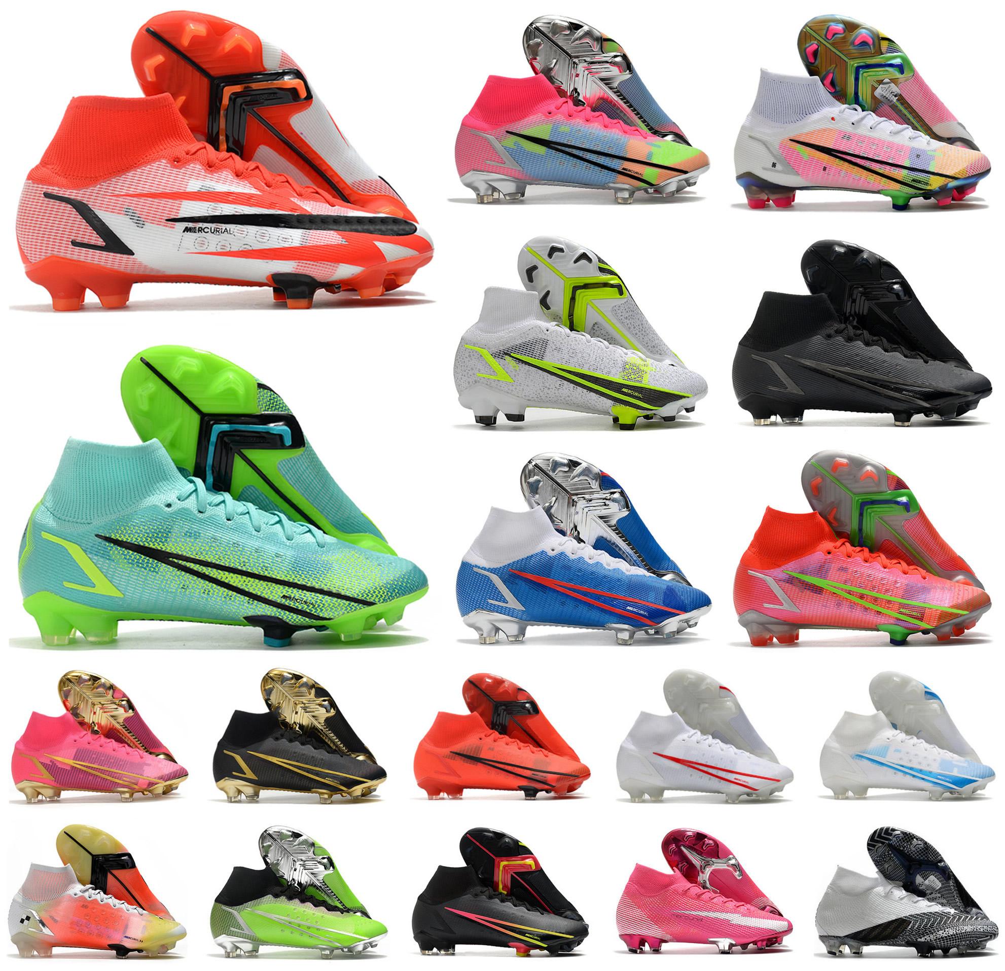 

2021 Superfly 8 VIII 360 Elite FG Soccer Shoes XIV Dragonfly CR7 Ronaldo IMPULSE PACK MDS 04 14 Dream Speed 4 Mens Women Boys High Football Boots Cleats US3-11, Color 1