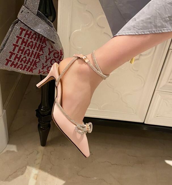 

Women Shoes Pointed Toe Pumps Stiletto Heel Slingbacks Rome Polka Dot Butterfly-Knot Apricot Size 35-39, Black