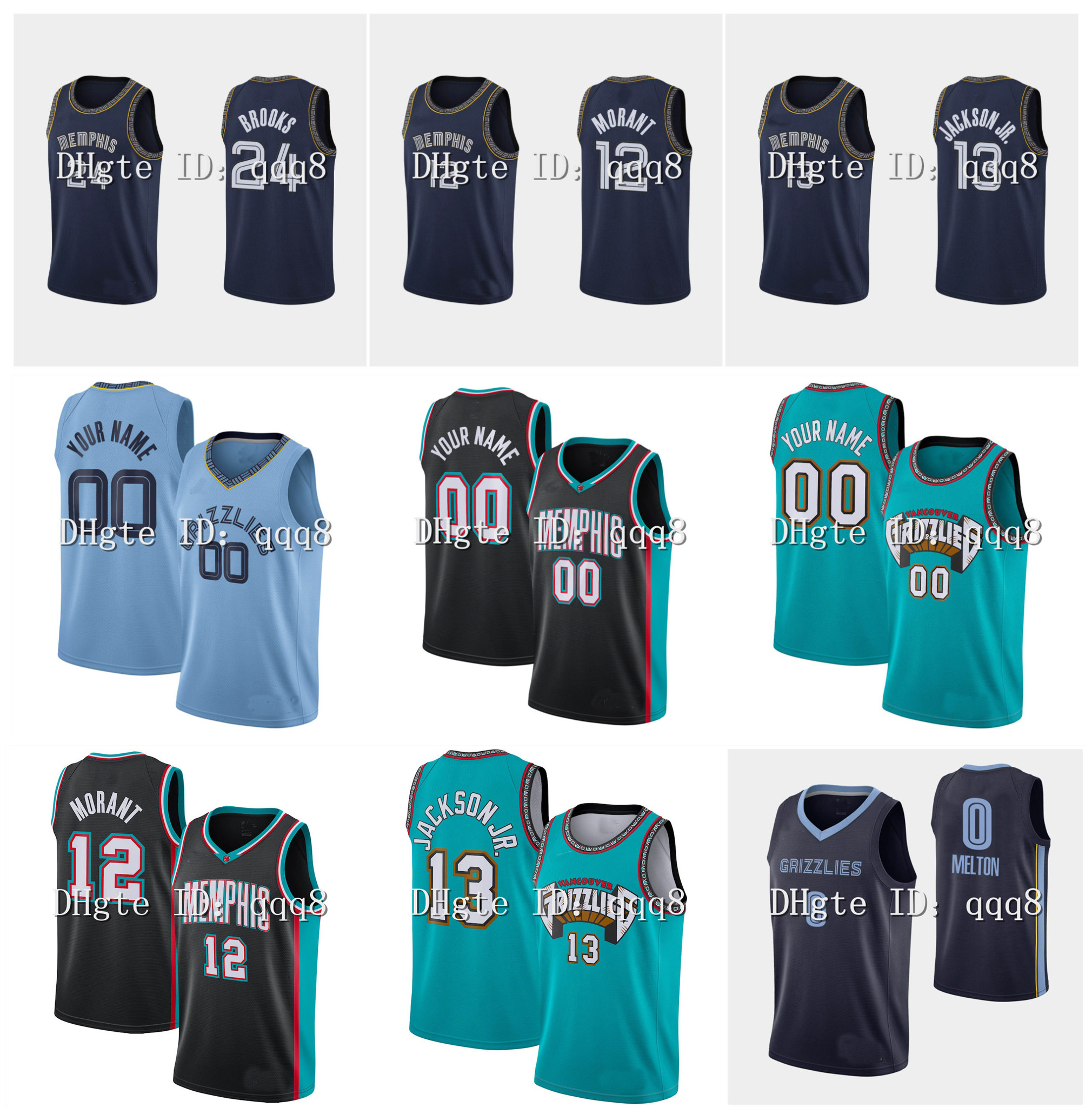 

21 22 75th City Basketball Jerseys Ja 12 Morant 24 Dillon Brooks 13 Jaren Jackson 22 Desmond Bane 0 De'Anthony Melton 1 Kyle Anderson Stitching Name Number, As pic