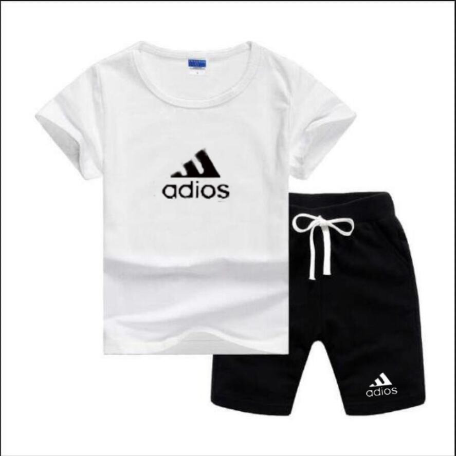 

classic Baby Clothes Set Kids Boy Girl Short Sleeve Tee Pants 2Pcs Suits Fashion Tracksuits Outfits Summer Sport Suit 2-7T, 01