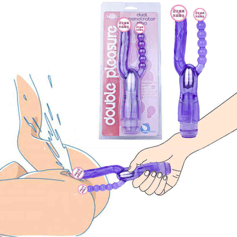 

NXYVibrator Vibrador y tapón Anal para el punto G mujer consolador recargable de doble penetración Juguetes sexuales estimulador clítoris 1123