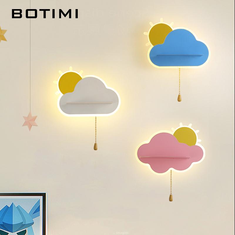 

Clound Shaped LED Wall Lamp For Kids Bedroom Sconce Modern Home Deco Blue Pink White Girls Boys Cartoon Lamps
