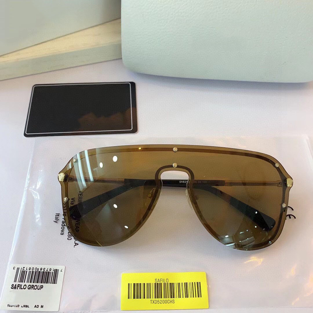 

TOP Original high quality Designer Sunglasses for mens womens famous Classic retro luxury brand eyeglasses steampunk uv400 glasses Fashion Medusa VER 2180