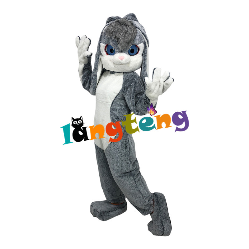 Mascot Costumes1237 Sexy Long Furry Cute Rabbit Easter Bunny Mascot Costume For Adult-image-747356645