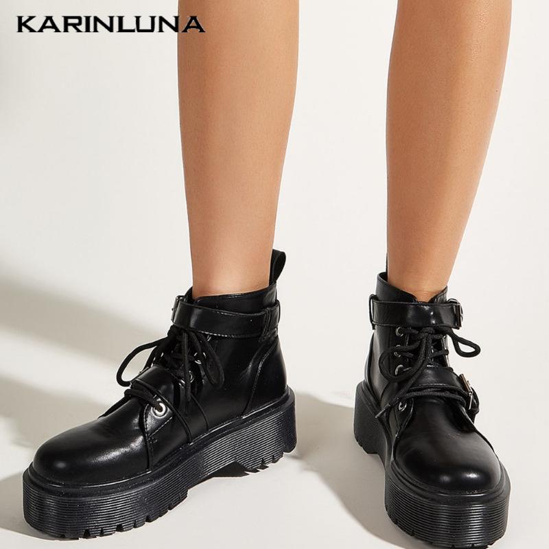 

Boots Arrivals 2021 Good Quality Brand Winter Footwear Fall Platform Fashionable Work Outdoor Ankle Women Shoes, Black