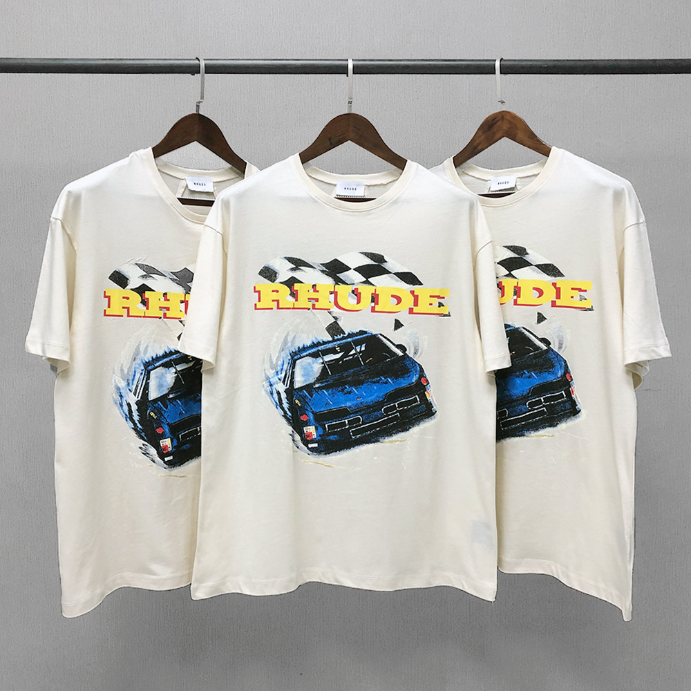 

RHUDE T-shirt Personality Racing Short-sleeved High Street Trend Hip-hop Men And Women Couple T-shirt