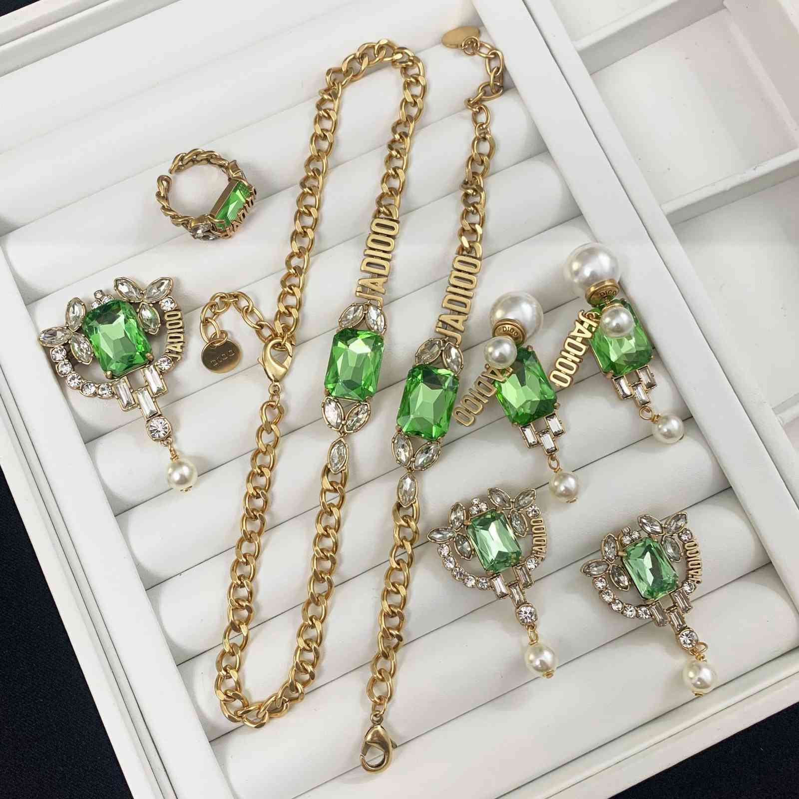 

70% OFF Luxury Jewelry home Dijia new wheat ear necklace back hanging Pearl Earrings high version Bracelet Brooch Ring