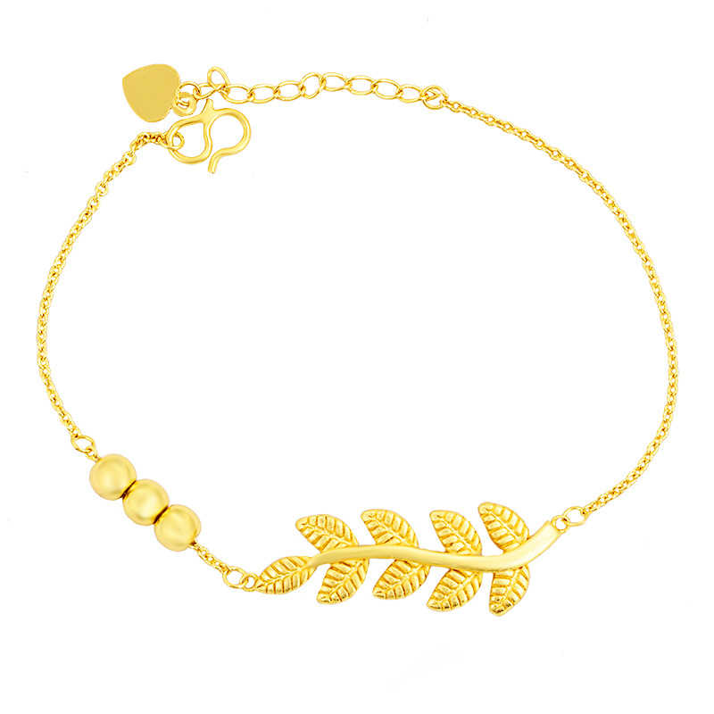 

Women's tree leaf chains 24k gold plate Charm bracelets NJGB207 fashion wedding gift women yellow gold plated bracelet