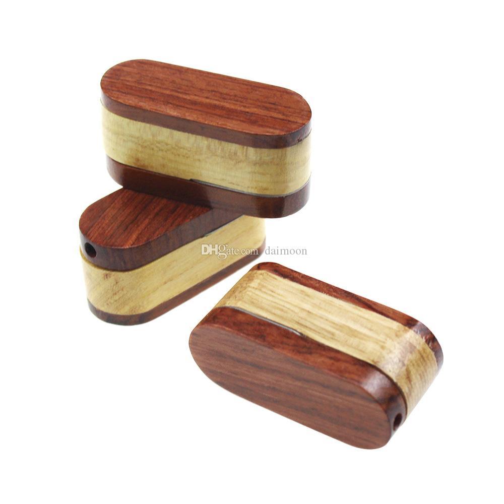 

Twist Mouthpiece Wooden Smoking Foldable Wood Tobacco Pipe Dry Herb with Storage Jar Container hookahs