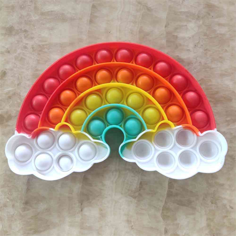 

Sensory Fidget Toys Rainbow Puzzle Toy Pioneer Tie Dye Push Bubble Children Mathematical Logic Silicone Child Fingertip Board Game G55EU2C