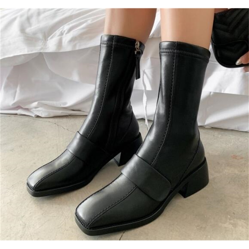 

boots leather boots of a half-pipe size 39 high-quality leather high-quality 4ud0, Black