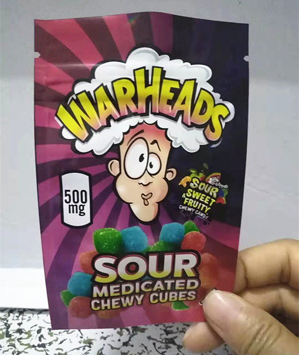 

empty small plastic mylar bag warheads airheads zipper resealable pouch edibles packaging
