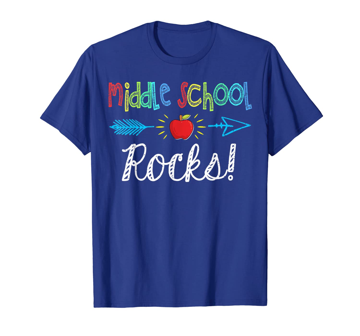 

middle school rocks tshirt funny back to school gift, White;black
