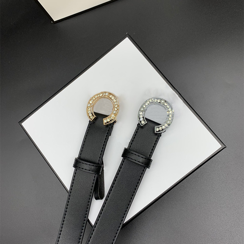 

Womens Leather Belts Waistband Diamonds Brand Designer Belt Girdle Luxury Letter Golden Sliver Buckle Fashion Pearl Habbly, Width-3cm