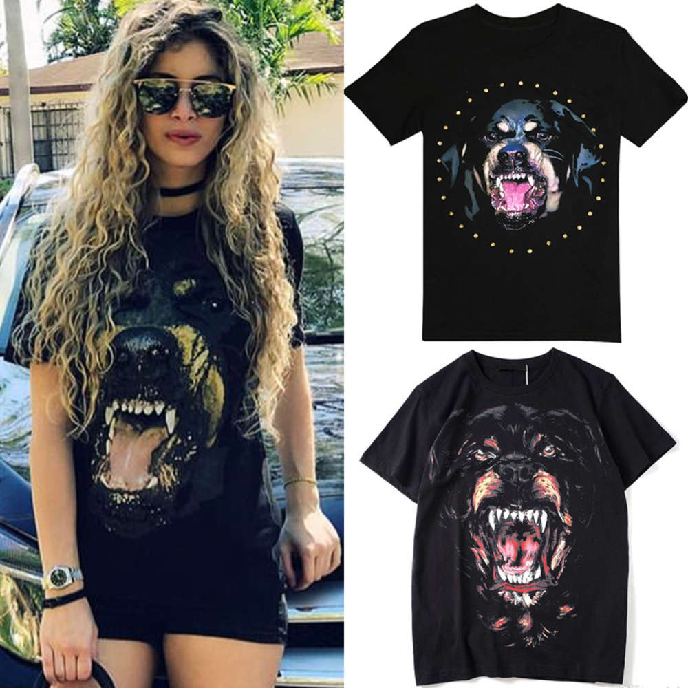 

T-shirt Woman Rottweiler Dog Ladies 2020 Ss Street Tee New Printed Shortsleeves Cotton Top Girls Good Quality, Gv-b81/angry dog
