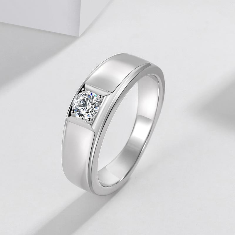 

Cluster Rings Mini Natural Diamond Jewelry S925 Sterling Silver Color Ring For Men 925 Bizuteria Pure Gemstone Anillos Box, Golden;silver