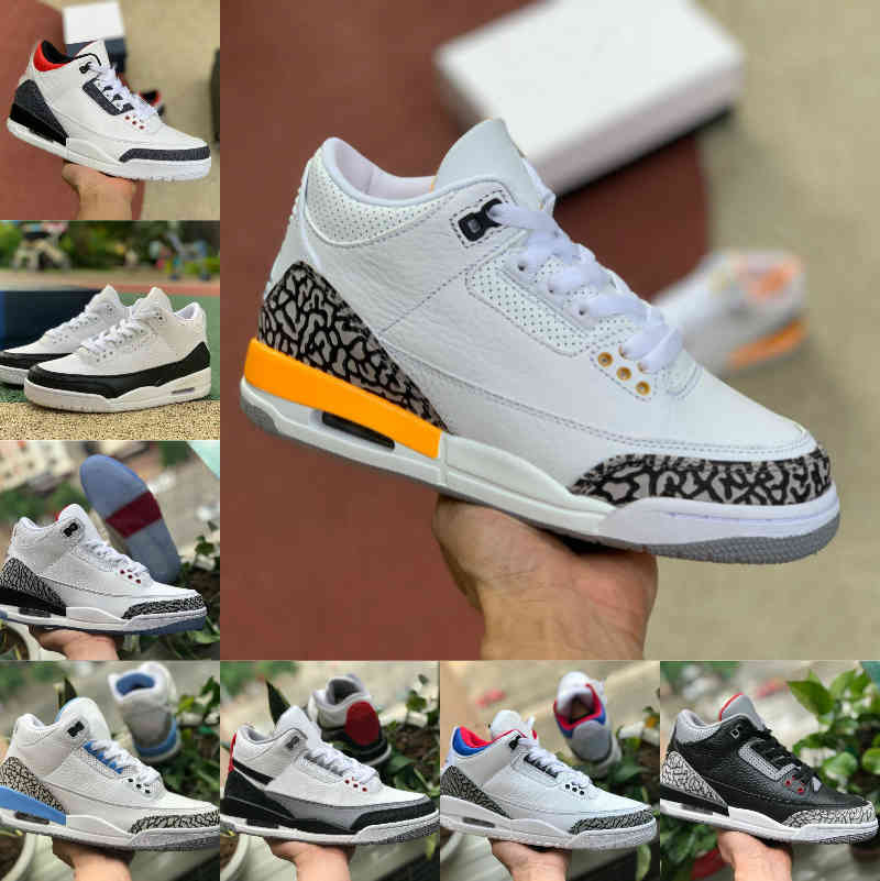 

High Quality 3s 3 Air Mens Basketball Shoes Knicks Rivals JSP TINKER SP Pure White BLACK CEMENT UNC Blue PE Mocha Laser Orange Designers
