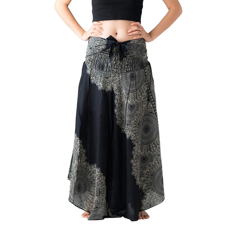 

Women's Skirt 2021 TOP Women Long Hippie Bohemian Gypsy Boho Flowers Party Beach Elastic WaistElastic Waist Floral Halter Skirts, Black