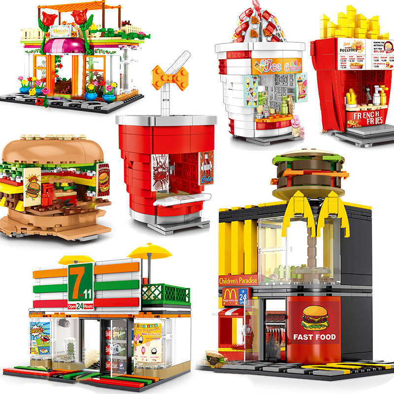 

City Creator Street View Store Shop Market building blocks Sets Architecture House Friends Figure Construction Toys For Children Q0624