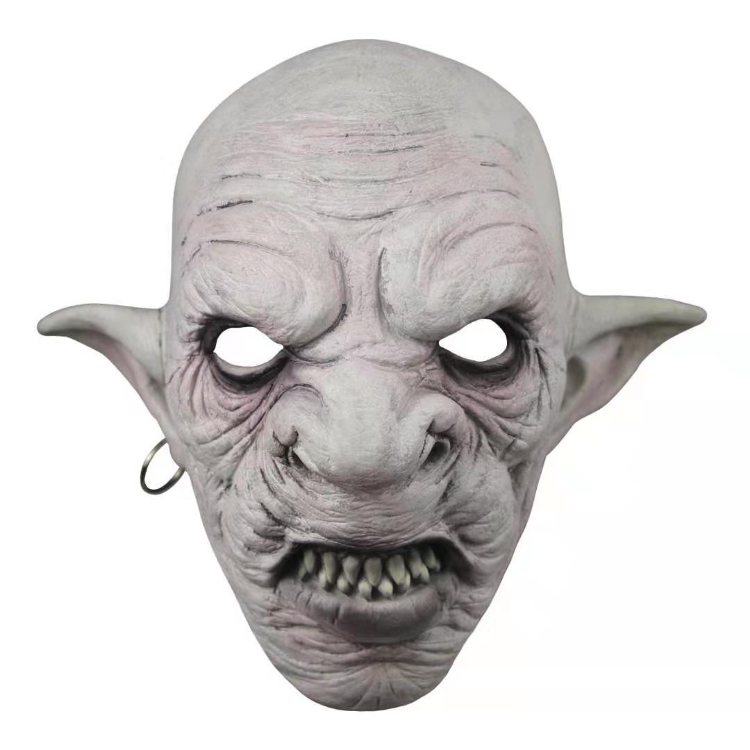 

Latex Goblins Horror Mask with Earrings Halloween Men Scary Mask Halloween Party Cosplay Costume Props