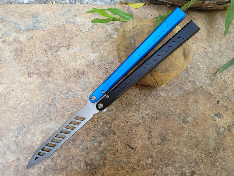 

TheOne Balisong Butterfly Trainer Training Knife Not Sharp Aluminum Hanldle BM42 BM43 BM51 Cyoz Squid Nautilus Sea Monster Parrot Swing Jilt