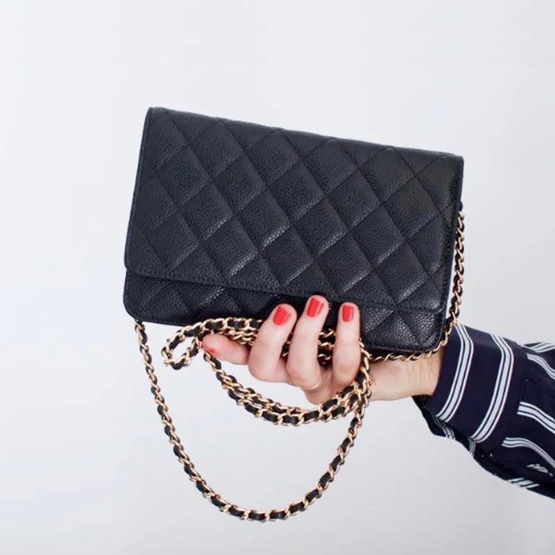 2021 Sacs de luxe Femmes Sacs WoC Fashion Simple petit sac carré Femme Designer Top Qualité Cuir Chaîne de la chaîne mobile Épaule