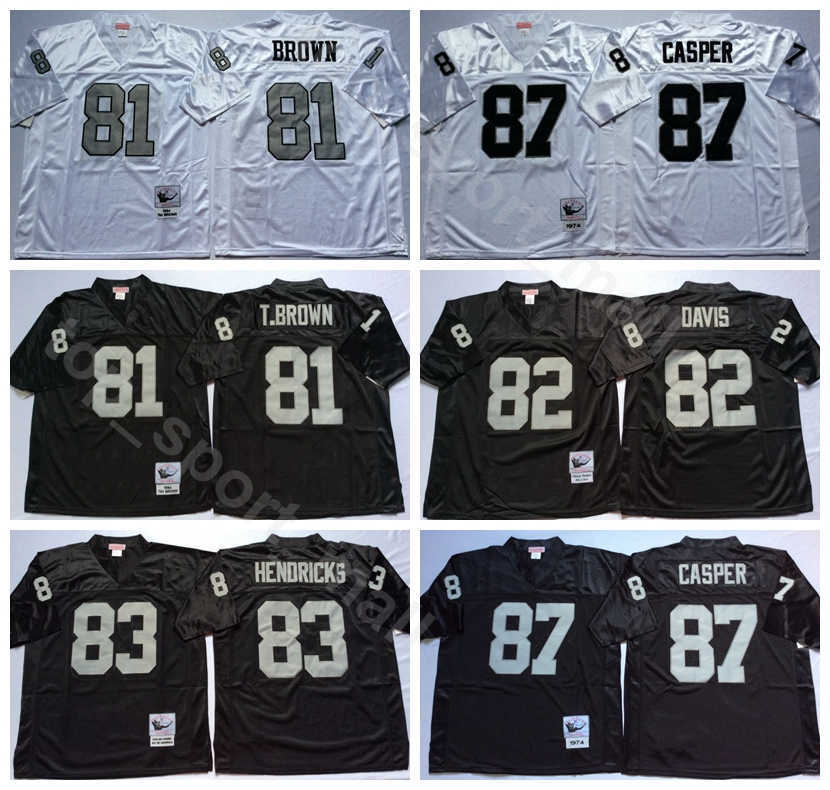 

NCAA Football 83 Ted Hendricks 81 Tim Brown Jerseys 82 AI Davis 87 Dave Casper 60 Otis Sistrunk Marcus Allen Men Vintage Black White, 81 black