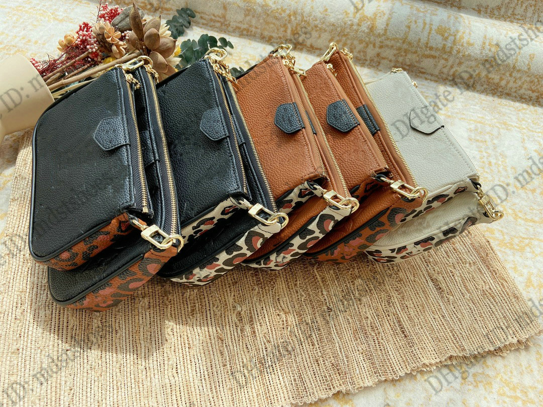 

Multi Pochette Leopard Print Favorite Mini Handle Bag Wild at Heart Women Designer Shoulder Bags Luxury Casual Crossbody 3 pieces