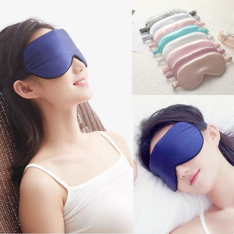 

27 Colors Home Textile Double-sided Silk Sleep Blackout Eye Mask Pure Color Travel Breathable Eye-masks For Sleeping, Please choose