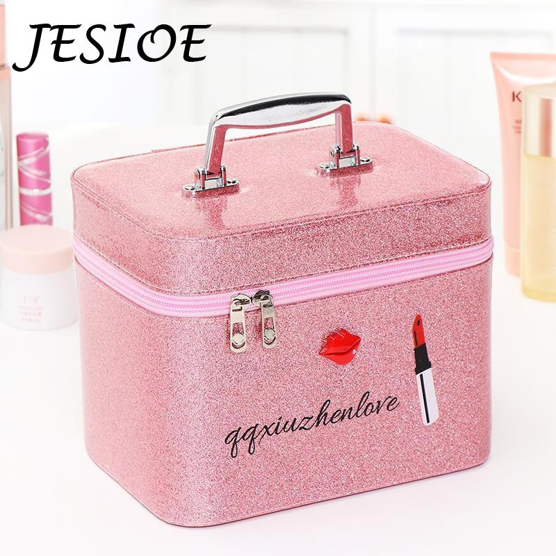 

Female Makeup Case Fashion Beautician Cosmetics Organizer Bulk Lady's Large Capacity Storage Box Suitcase For Women Make Up Bag Cosmetic Bag